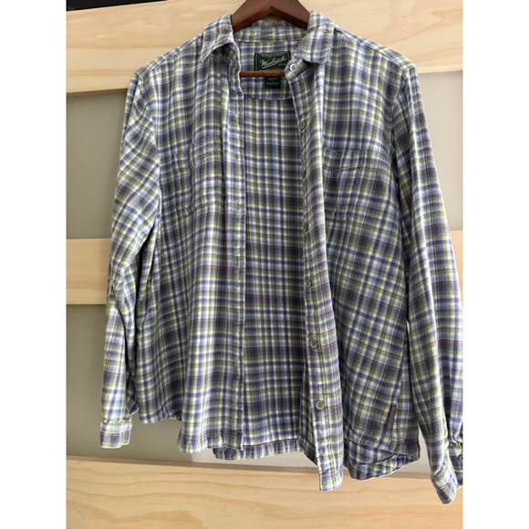 Woolrich Women’s Plaid Flannel Button-Down Shirt Long Sleeve Large - Picture 1 of 9